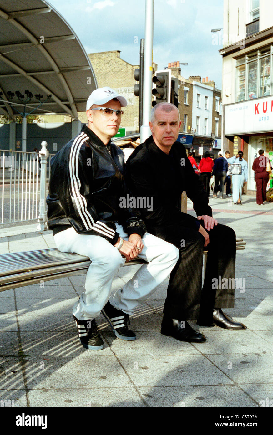 Ritratto del Pet Shop Boys (presi durante il film di musica video diretto da Martin Parr) Foto Stock