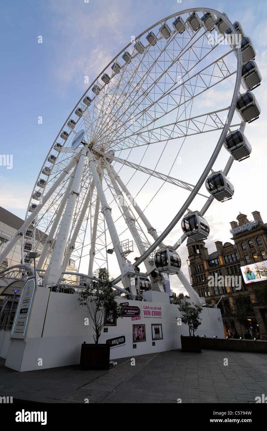 La Manchester Wheel Exchange Square Manchester Inghilterra England Foto Stock