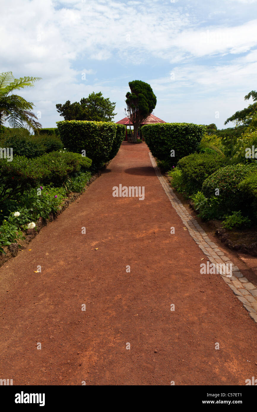 Percorso al parco Madrougada Viewpoint, São Miguel, Azzorre Foto Stock