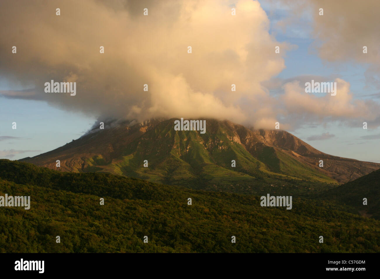 Montare Soufriere vulcano Montserrat Foto Stock