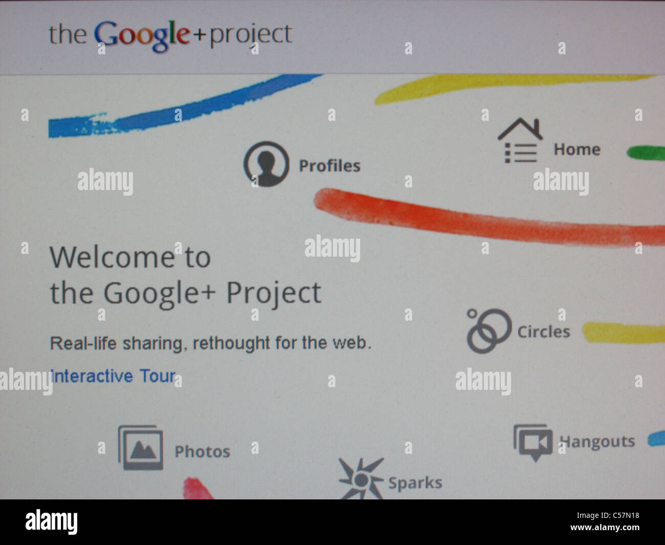 Google + plus screengrab progetto Foto Stock