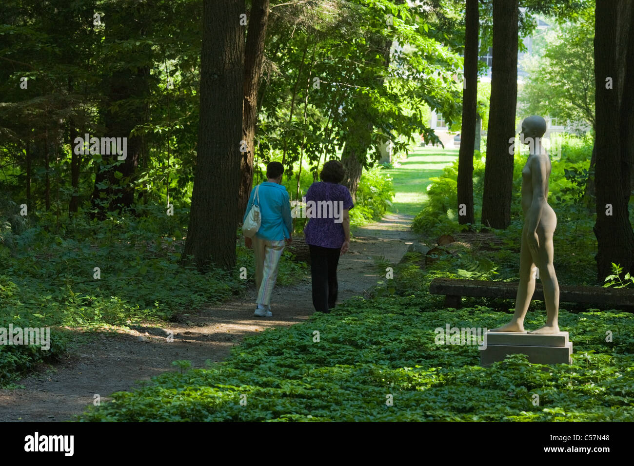 La scultura contemporanea trail a Chesterwood, Stockbridge, Massachusetts, Berkshires Foto Stock