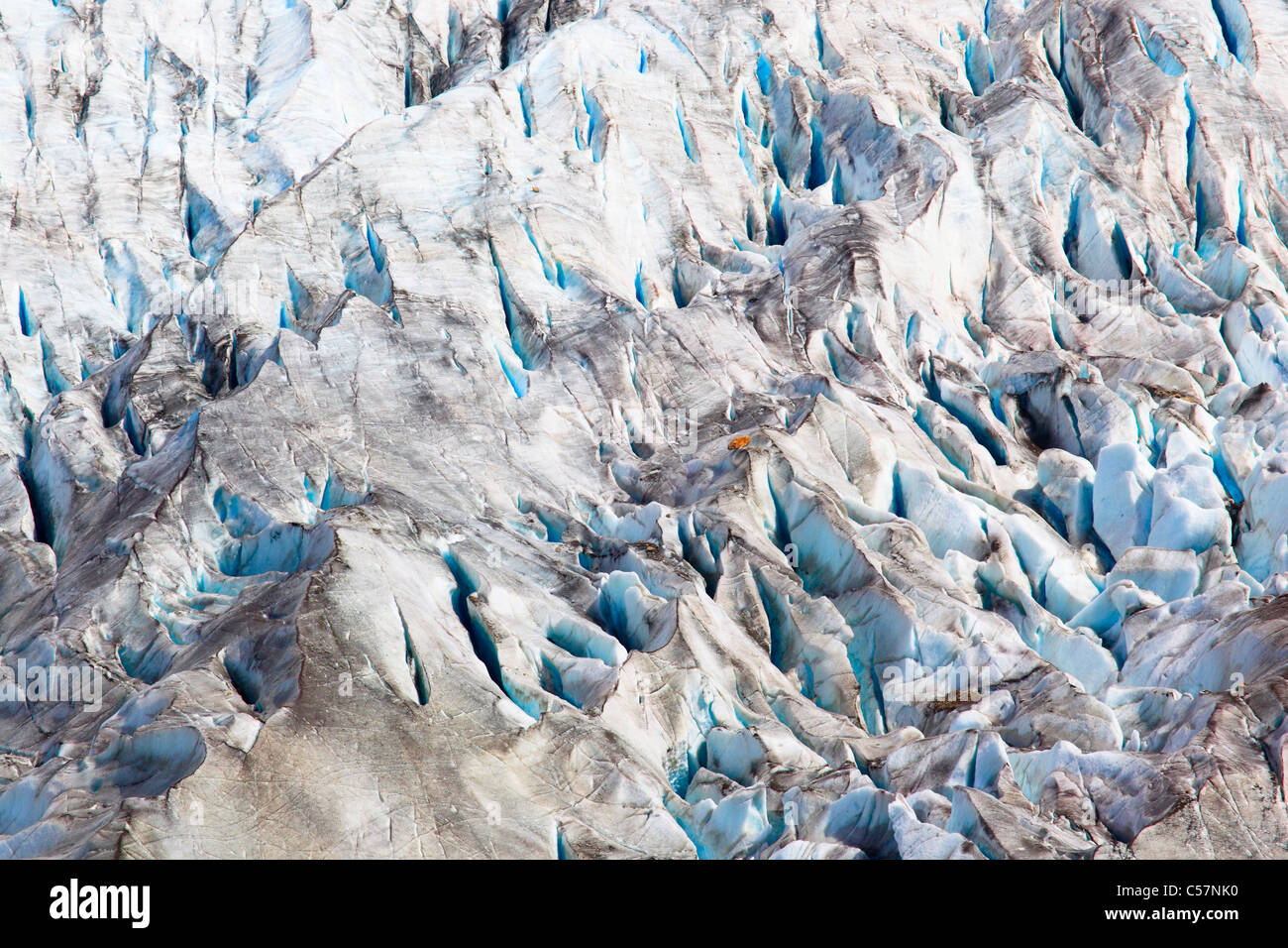 Aletsch, ghiacciaio di Aletsch, area di Aletsch, ghiacciaio di Aletsch, Alpi, dettaglio, vista montagna, dettaglio, il ghiaccio, la massa di ghiaccio, montagne, glac Foto Stock