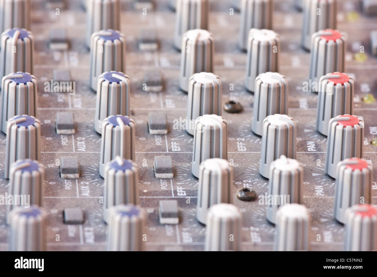 Mixer audio concole Foto Stock