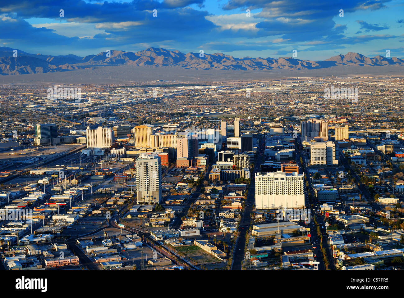 Las Vegas Strip vista aerea con hotel di lusso. Foto Stock