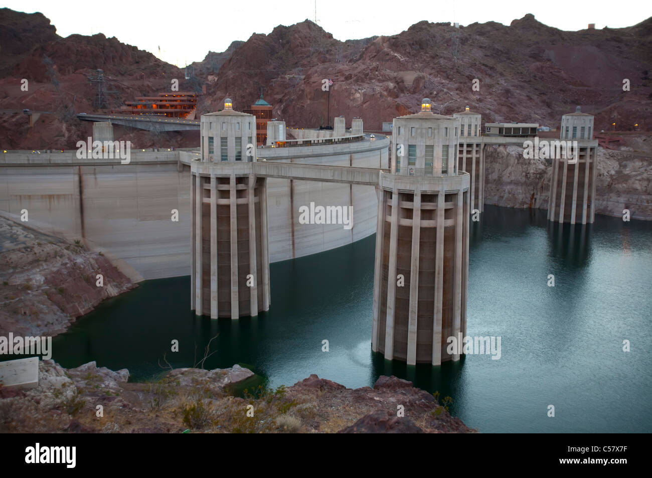 La città di Boulder, Nevada - la Diga di Hoover e il Lago Mead. Foto Stock