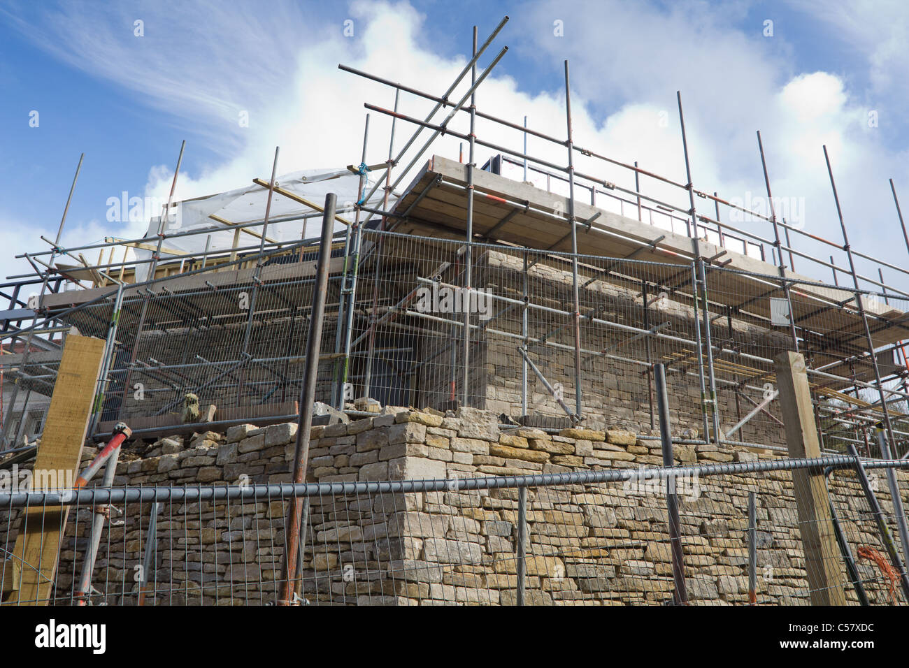 In corso di costruzione a castello Durlston, Swanage, UK. Foto Stock