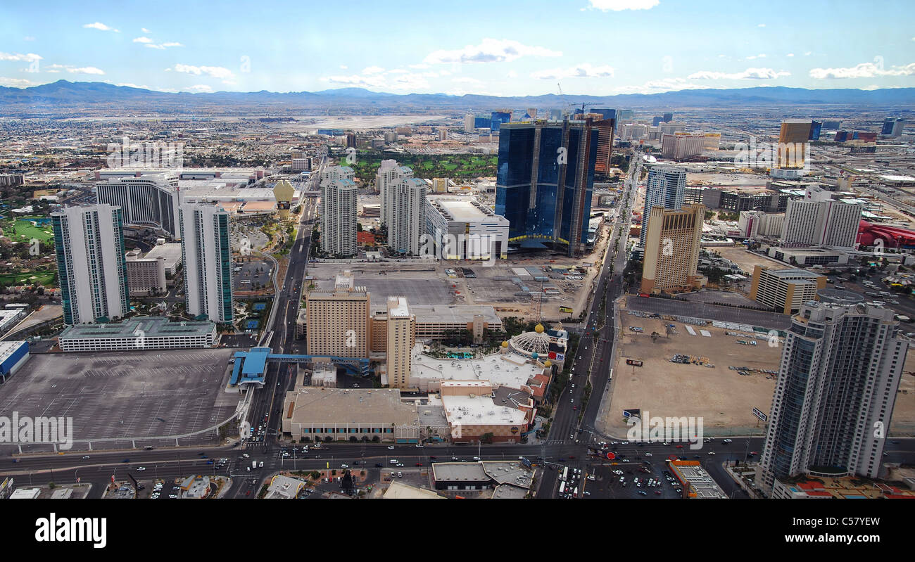 Hotel di lusso a Las Vegas Strip con skyline della città panorama Foto Stock