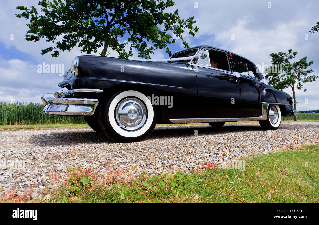 Close up di un classico della Pontiac a partire dagli anni cinquanta nella contea di lato, Danimarca Foto Stock