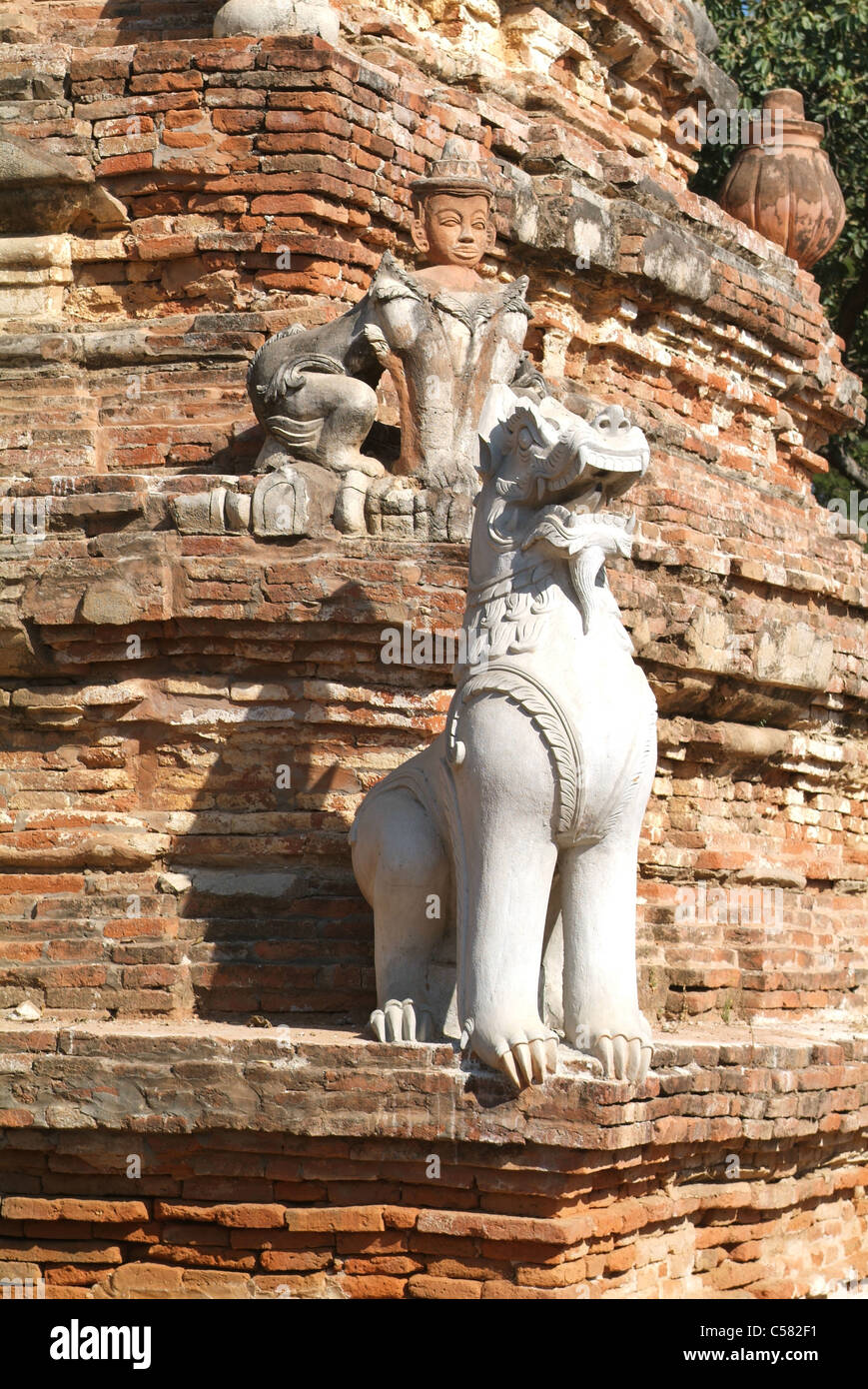 Asia, birmania, myanmar, tempio, a Campia, dettaglio figura Foto Stock