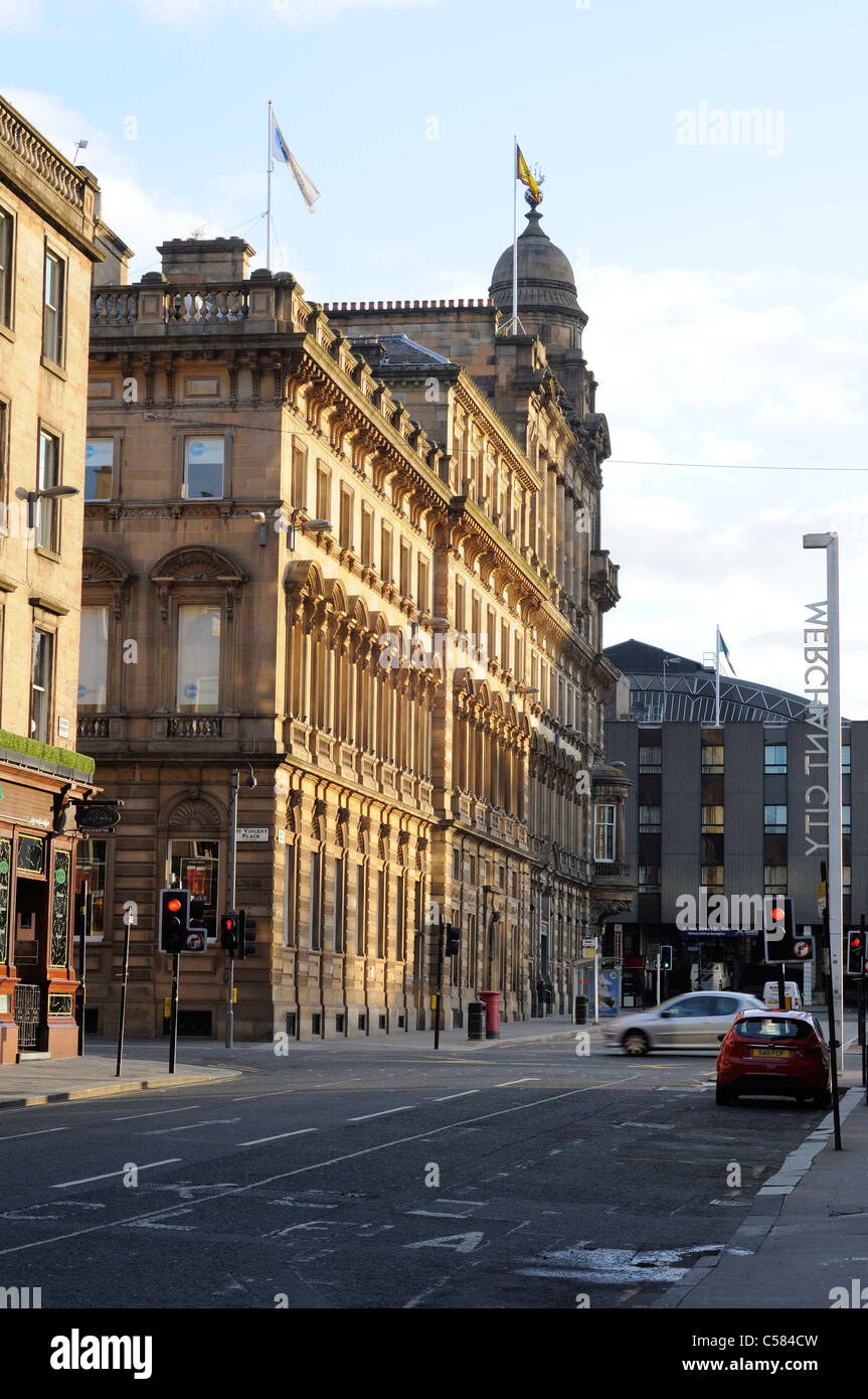 Merchant City Area di Glasgow Queen Street Foto Stock