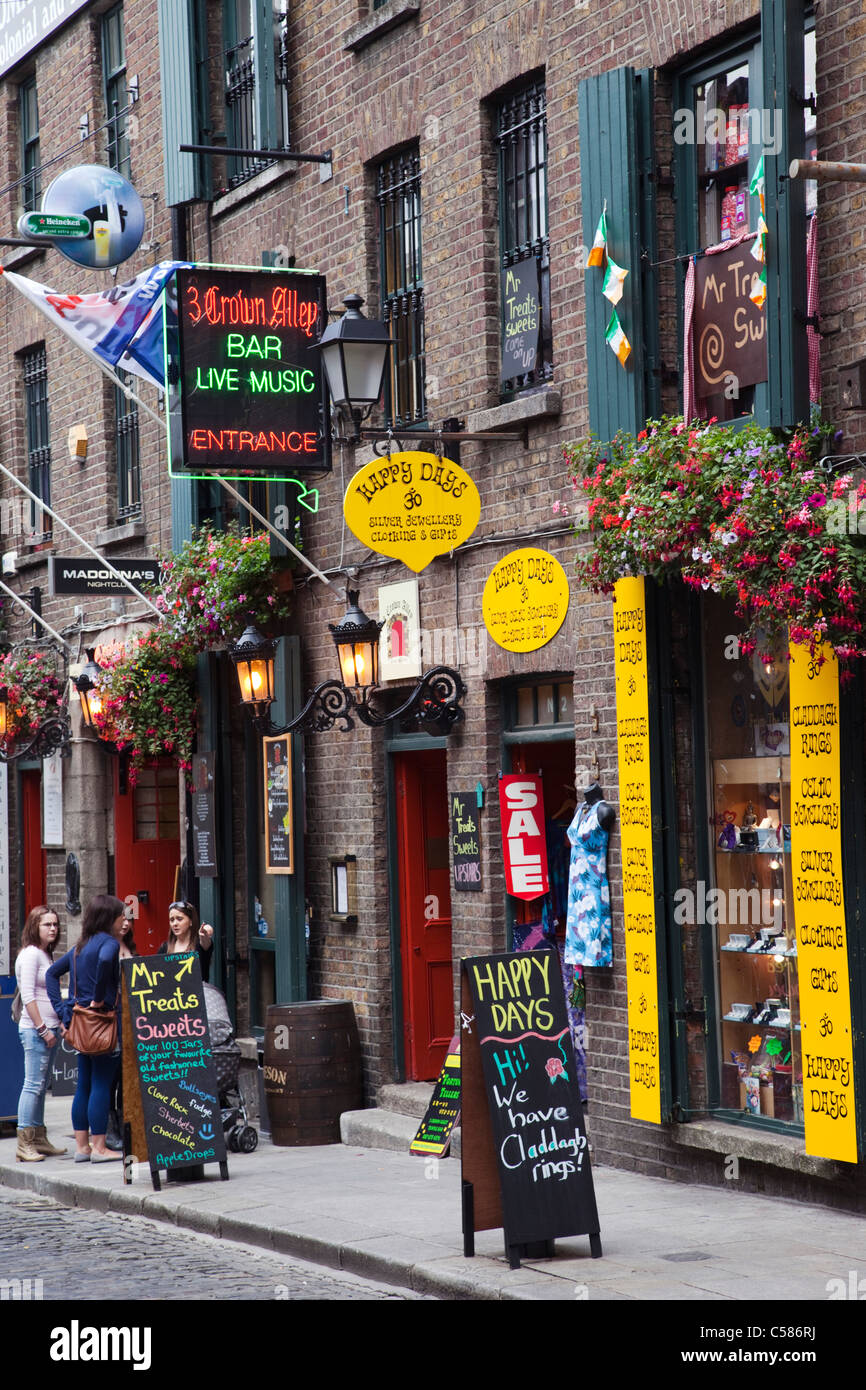 Repubblica di Irlanda, Irlanda, Dublino, Temple Bar, Scene di strada, Dublin Street scene, turismo, vacanze, ferie Foto Stock