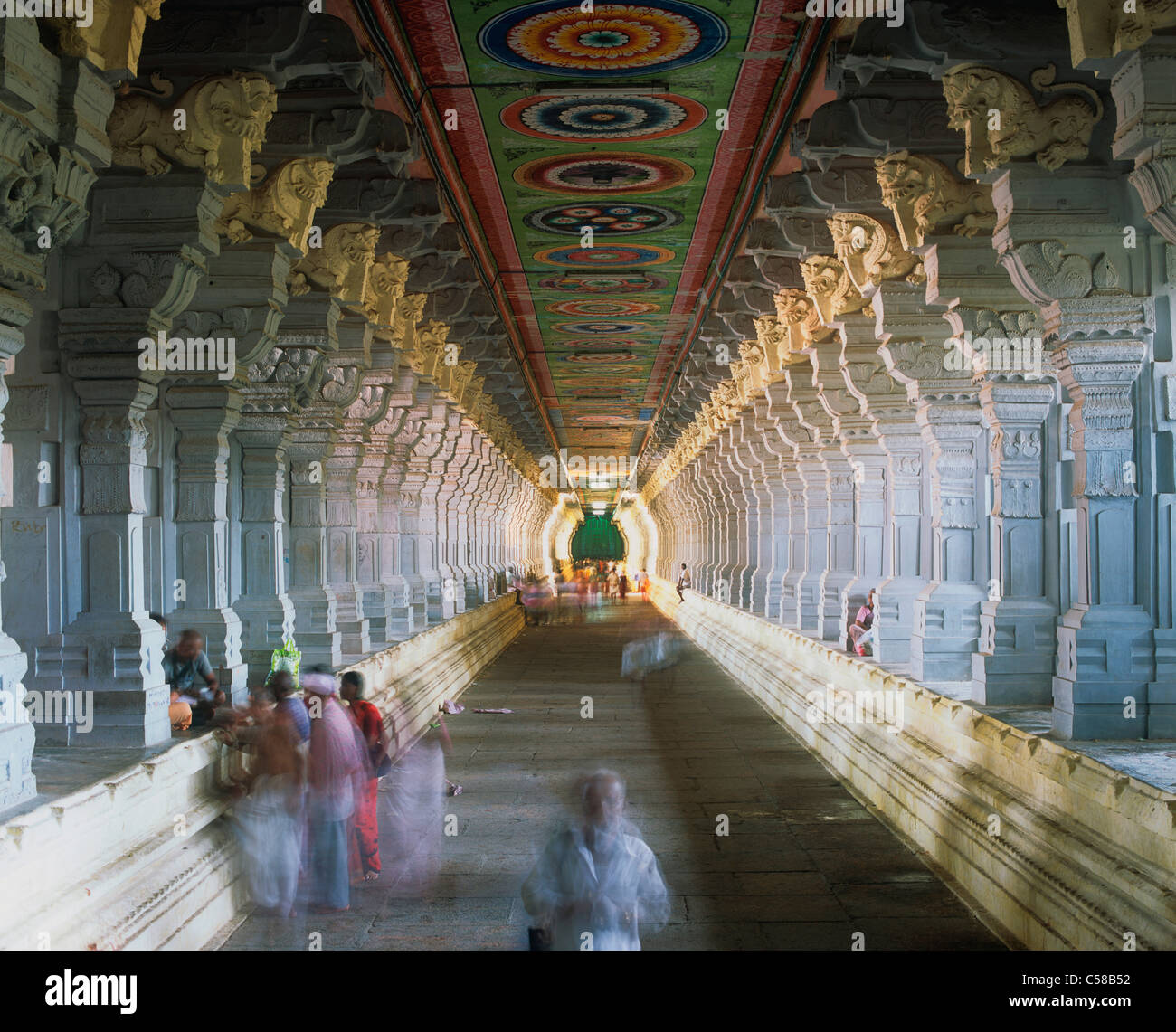 Il Tempio Ramanathaswamy, Rameshwaram Isola, India Foto Stock