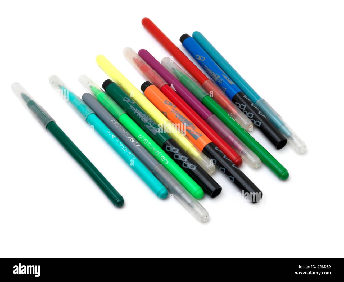 Collezione di punta in feltro penne Foto Stock