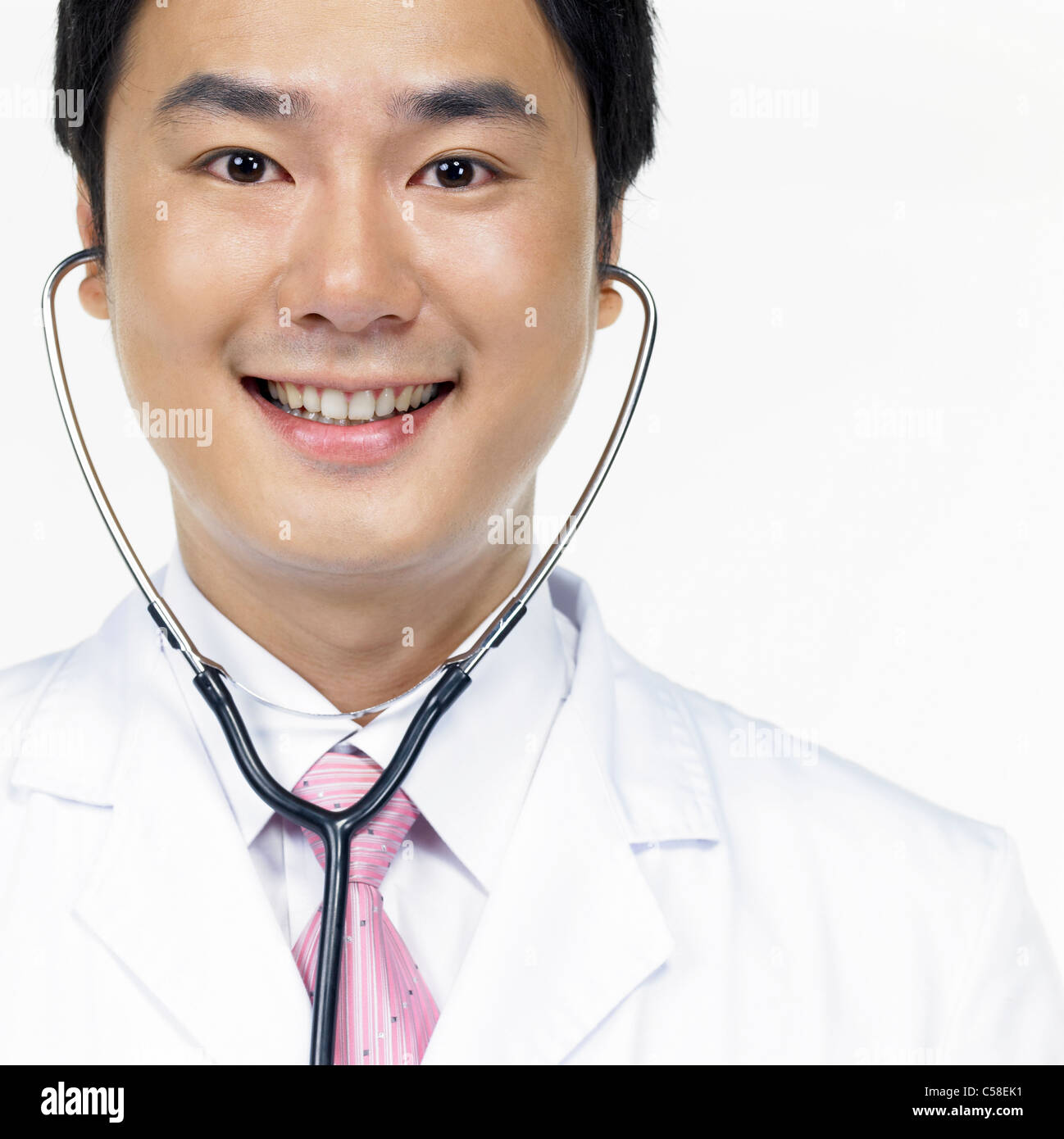 Ritratto di medico con stetoscopio Foto Stock