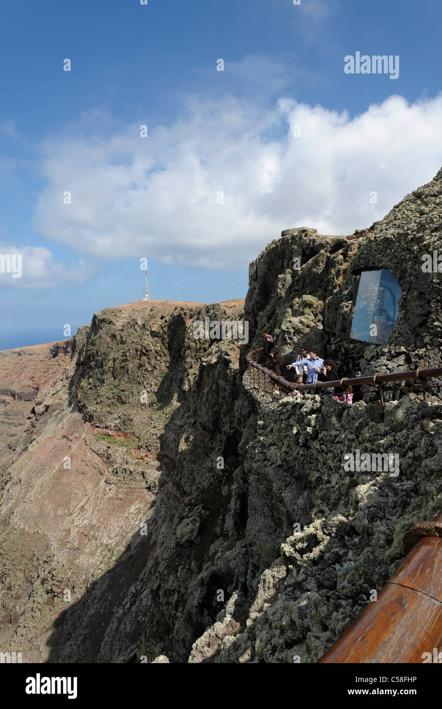 Spagna, Lanzarote, Mirador del Rio, la piattaforma view, turistiche, luogo di interesse, turismo, luoghi Foto Stock