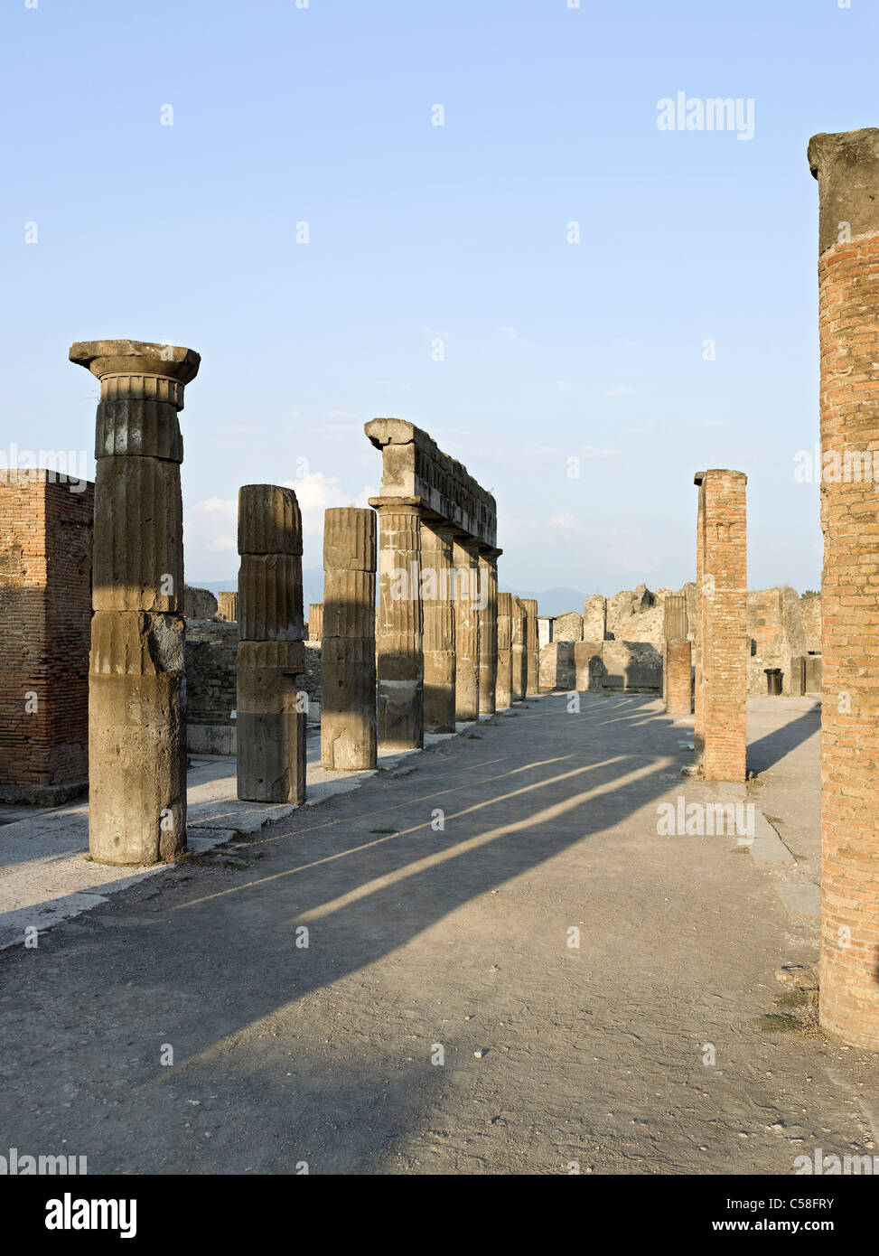 L'Italia, Pompei, archeologia, colonne Romane, antichità Foto Stock