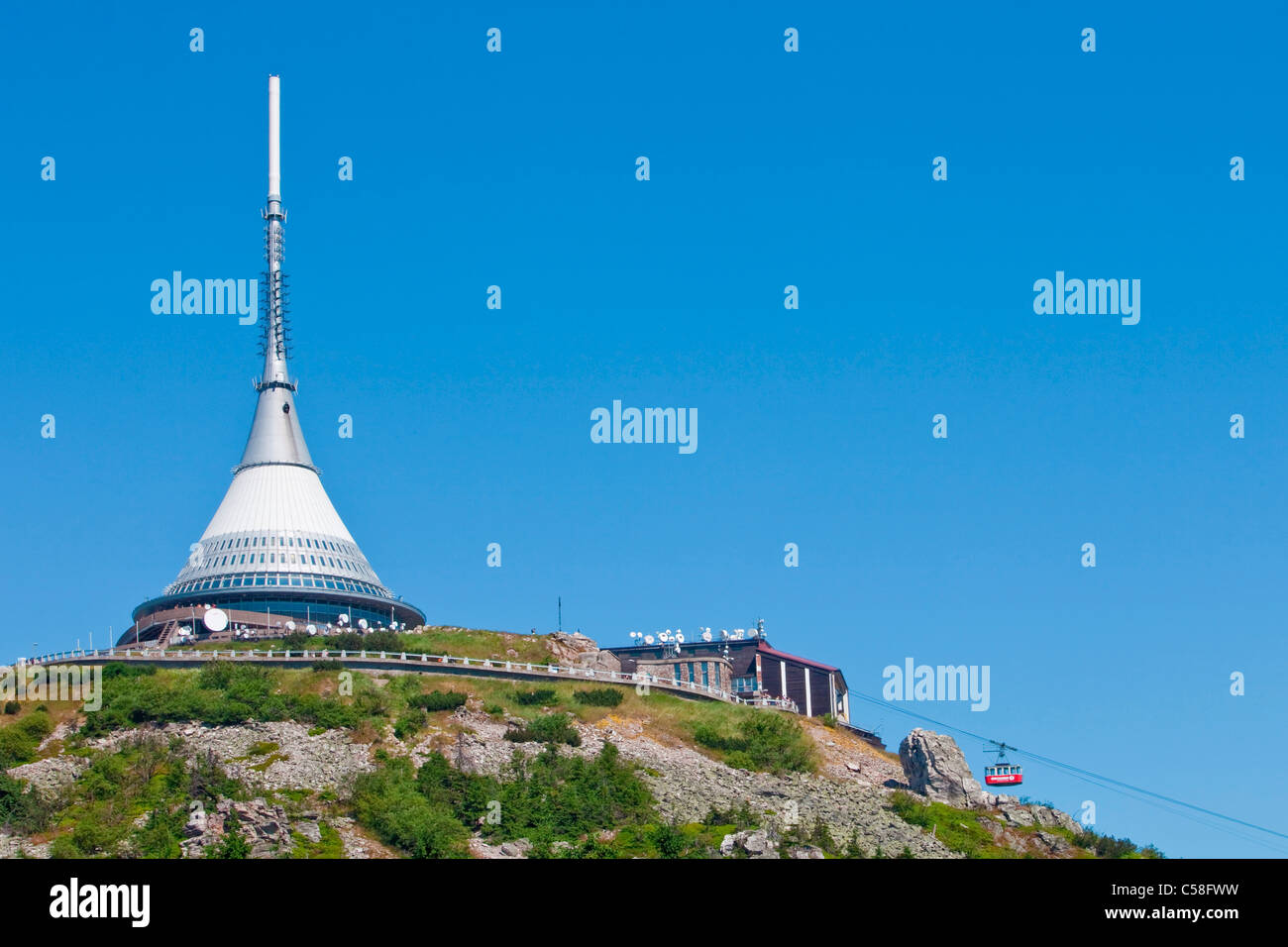 Antenna, la larghezza di banda, blu, broadcast, cell, canale, comunicare, comunicazione, collegamento, Ceco, digitale, piatto, ingegneria e Foto Stock