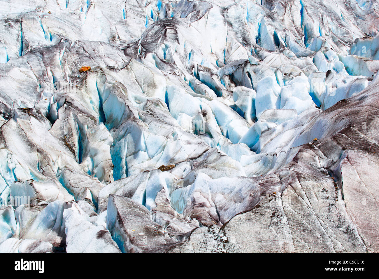 Aletsch, ghiacciaio di Aletsch, area di Aletsch, Alpi, dettaglio, vista montagne, dettaglio, il ghiaccio, la massa di ghiaccio, montagne, ghiacciaio, il ghiacciaio fis Foto Stock