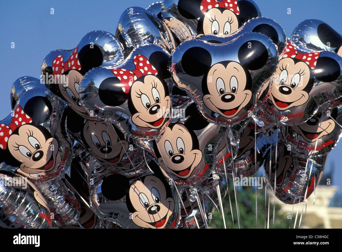 Palloncini, Magic Kingdom, Walt Disney World, a Orlando, Florida, Stati Uniti d'America, Stati Uniti, America, Mickes Mouse Foto Stock