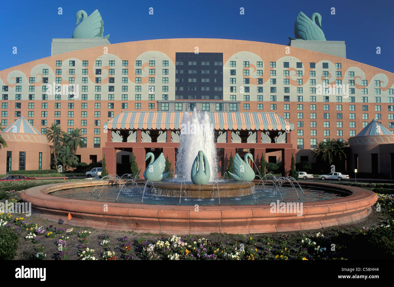Epcot Resort Walt Disney World, a Orlando, Florida, Stati Uniti d'America, Stati Uniti, America, fontana, edificio Foto Stock
