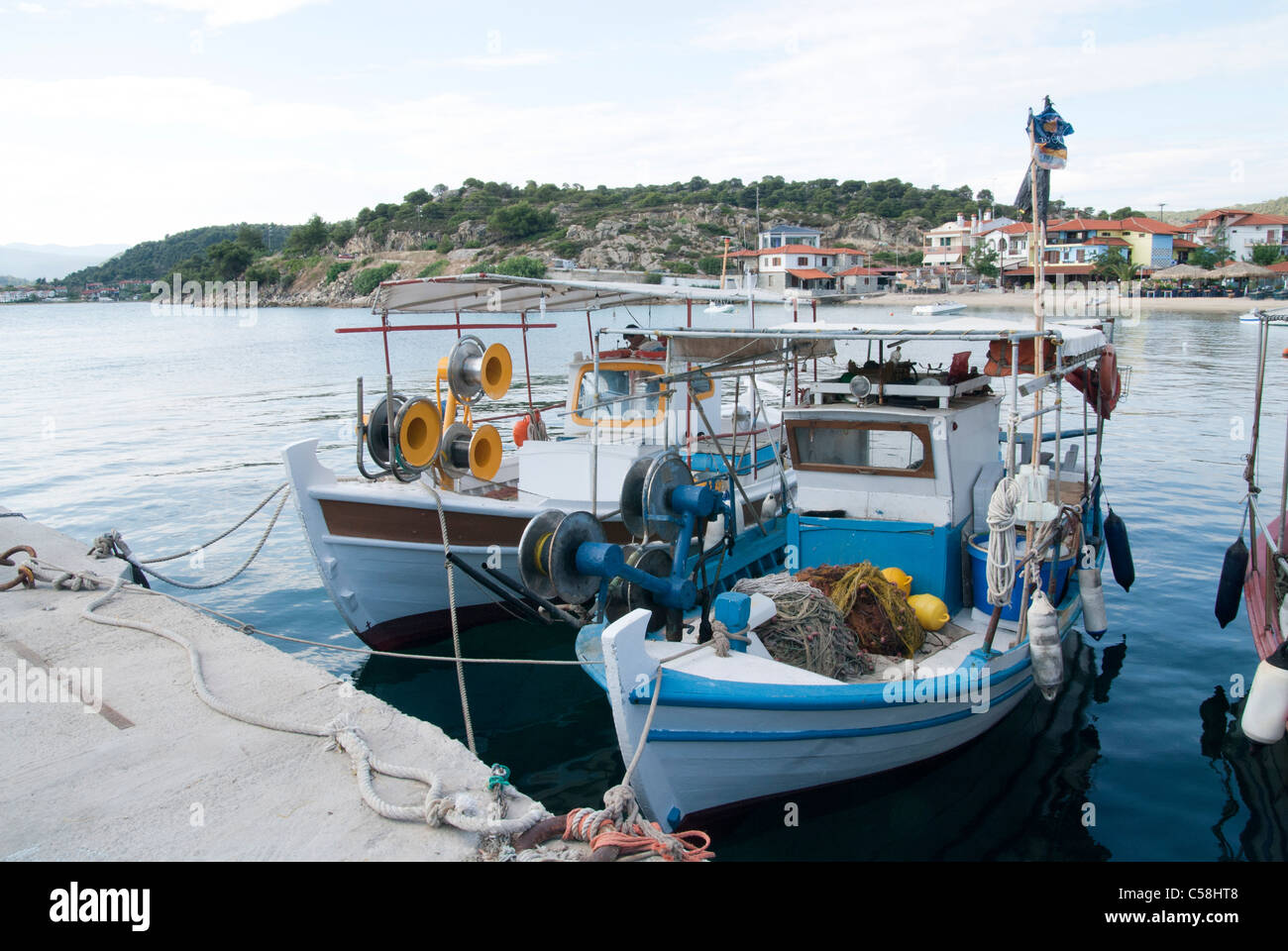 Greco vilage di pesca Foto Stock