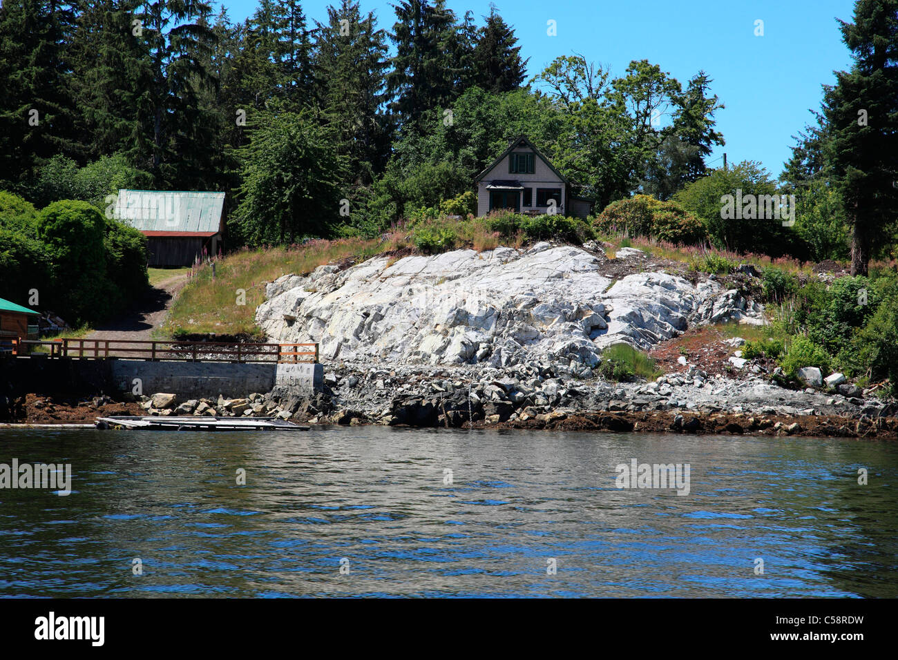 Rocce bianche a Bamfield BC Vancouver Island South Canada Foto Stock