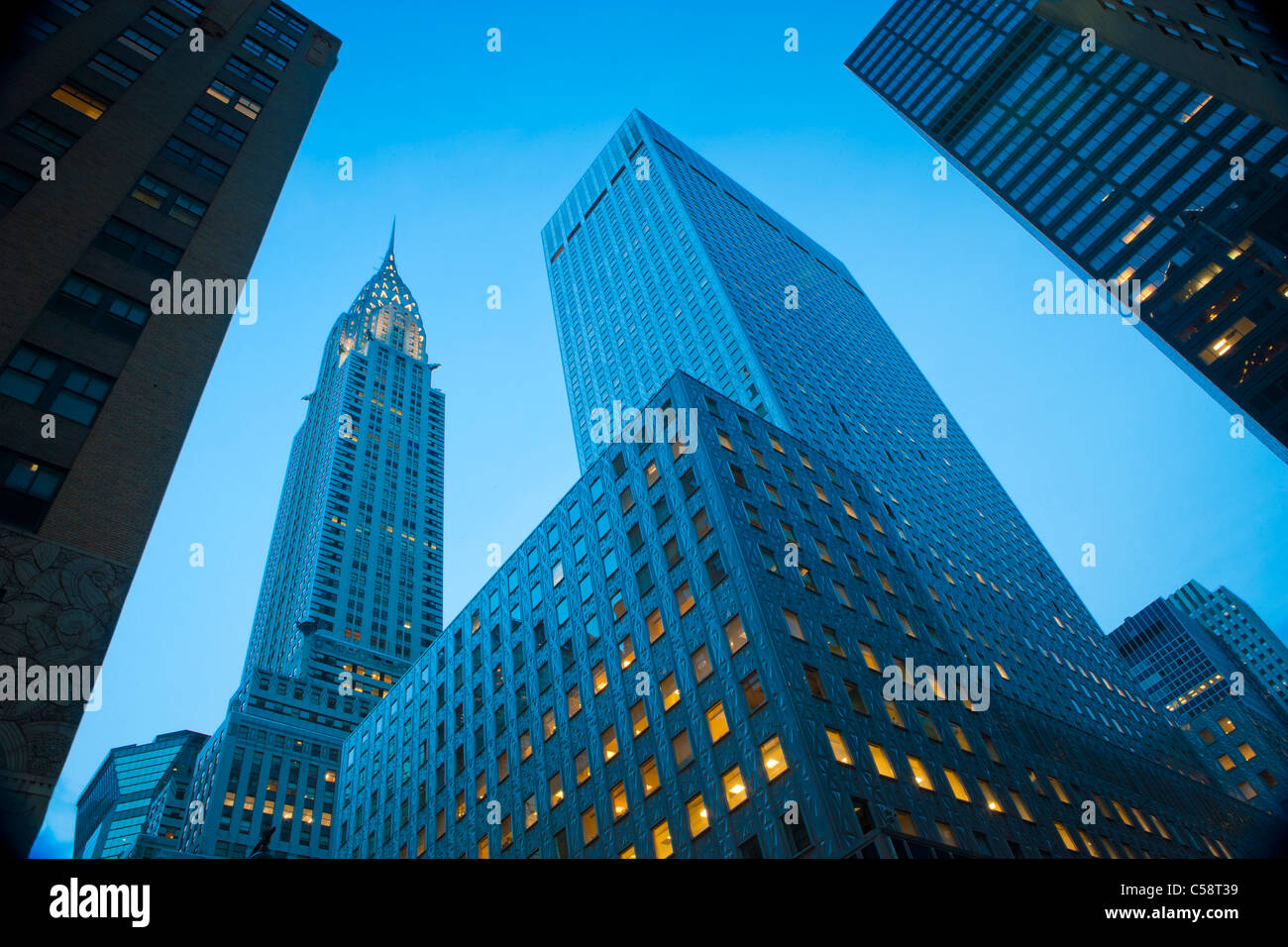 Chrysler Building e altri New York grattacieli Foto Stock