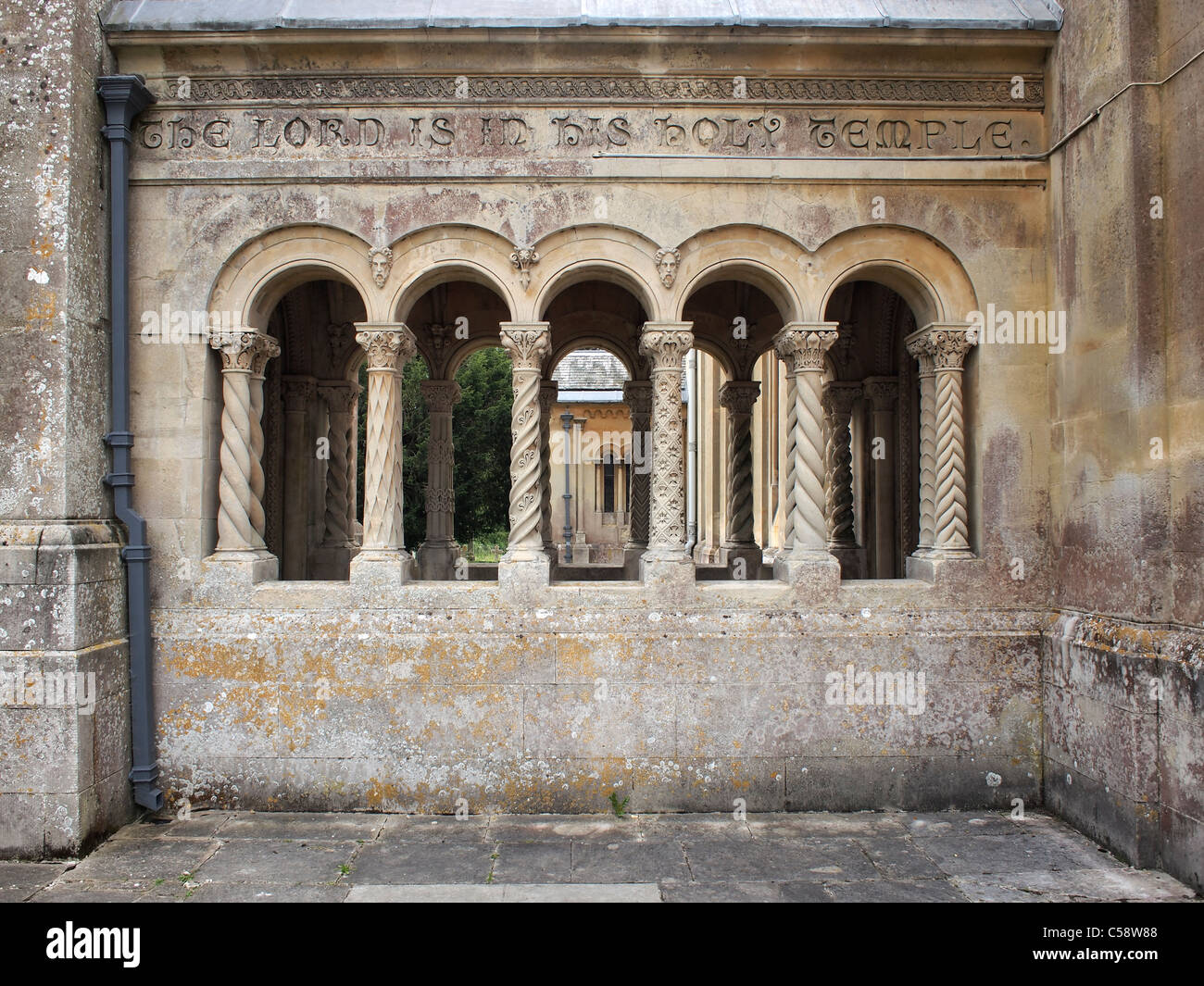 Intricati intarsi in pietra Foto Stock