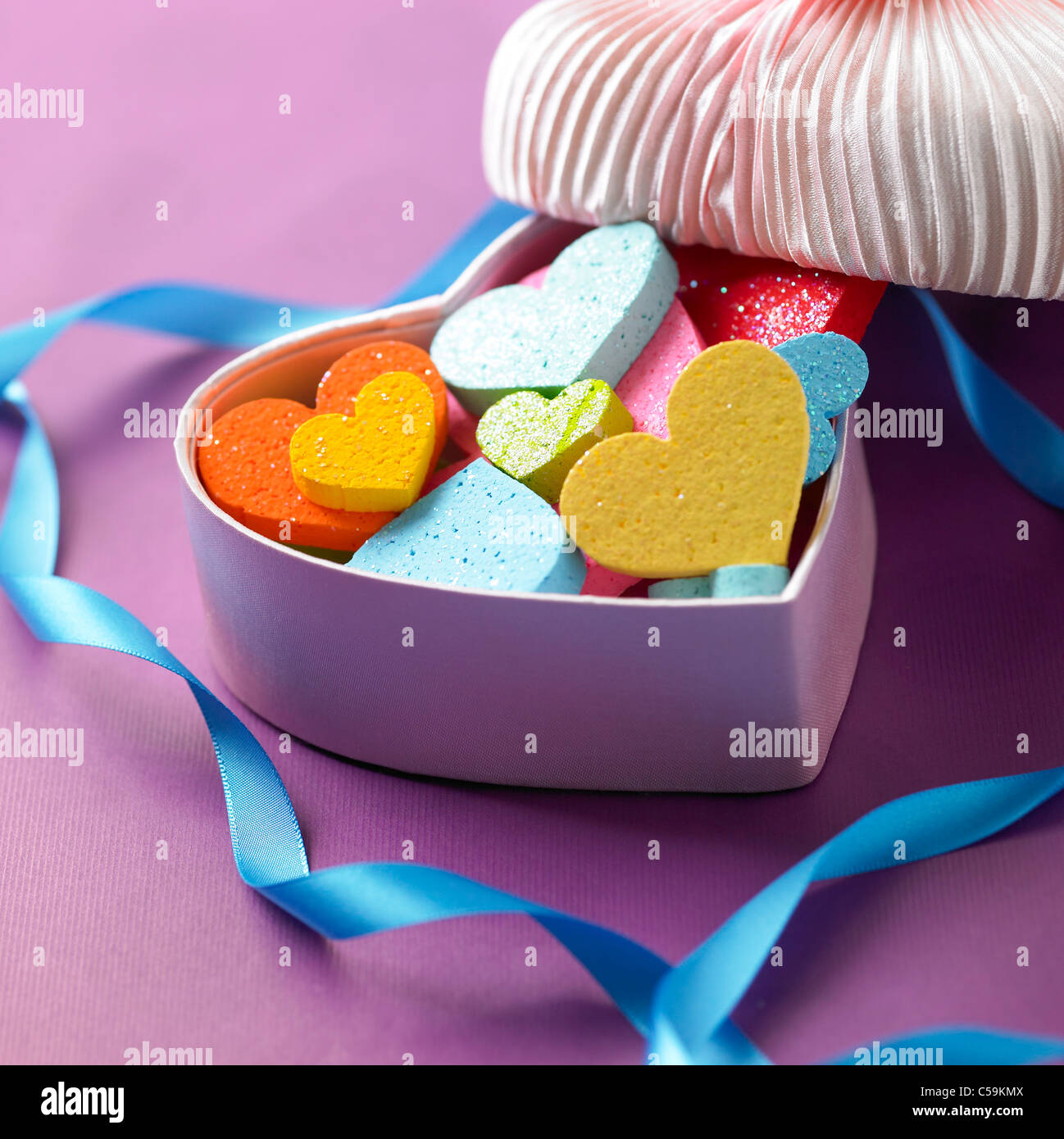 Close-up di dono con il giorno di San Valentino di caramelle Foto Stock
