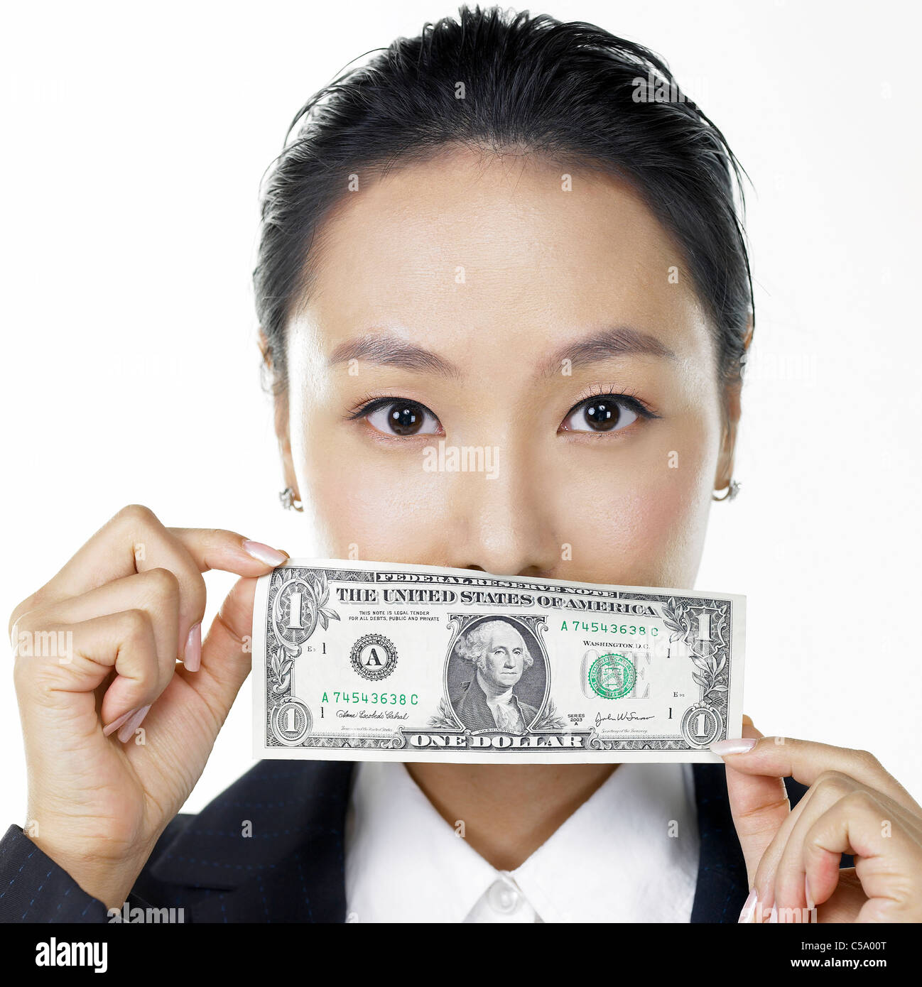Ritratto di imprenditrice azienda dollar Foto Stock
