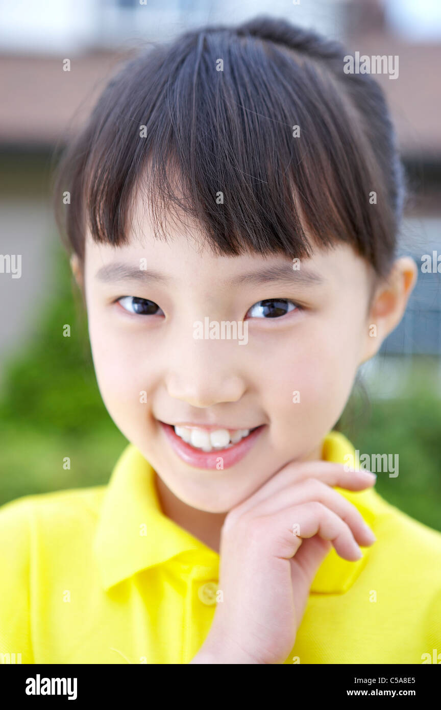 Close-up di ragazza sorridente Foto Stock