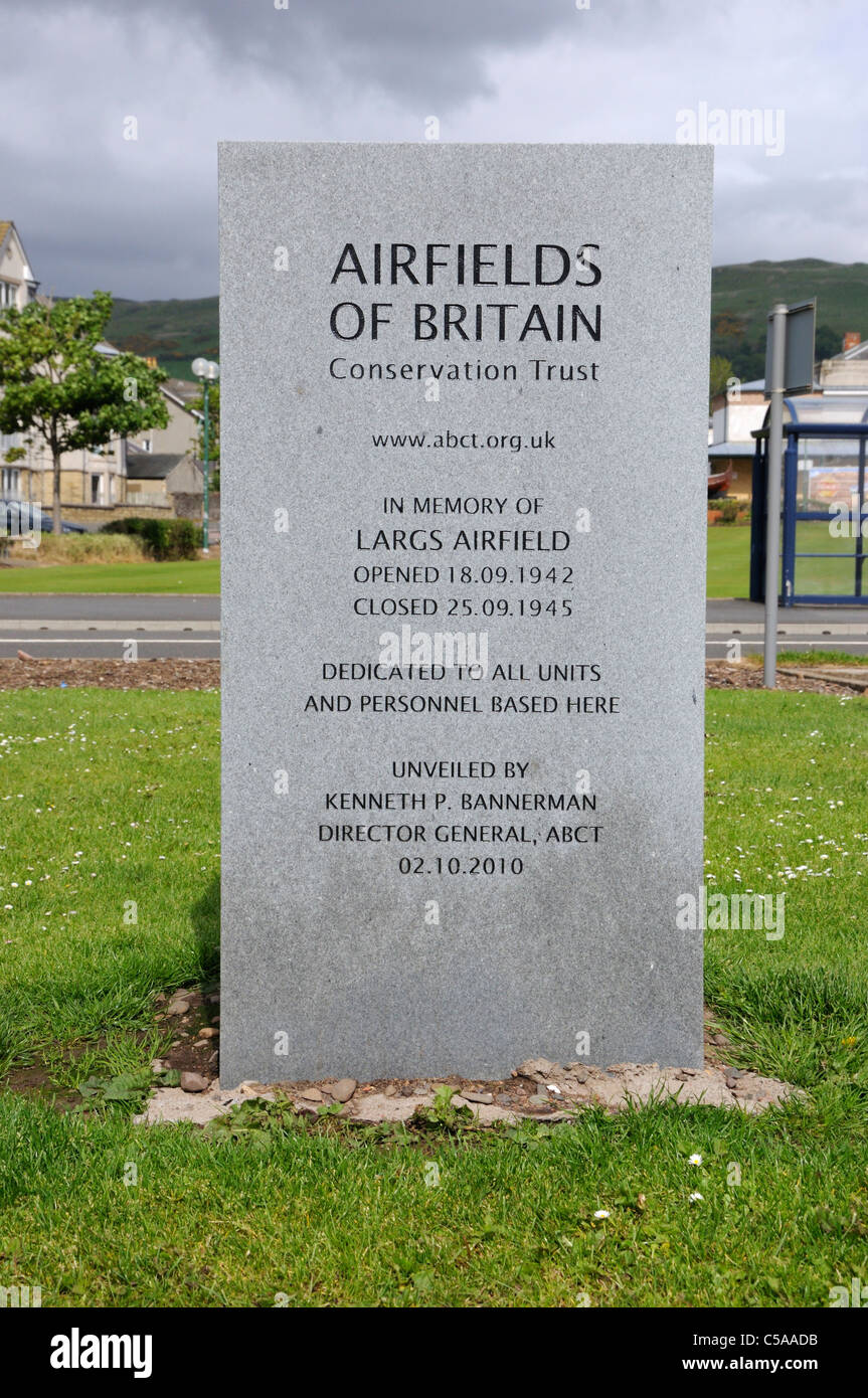 Gli aerodromi di Bretagna memorial a Largs, Scozia Foto Stock