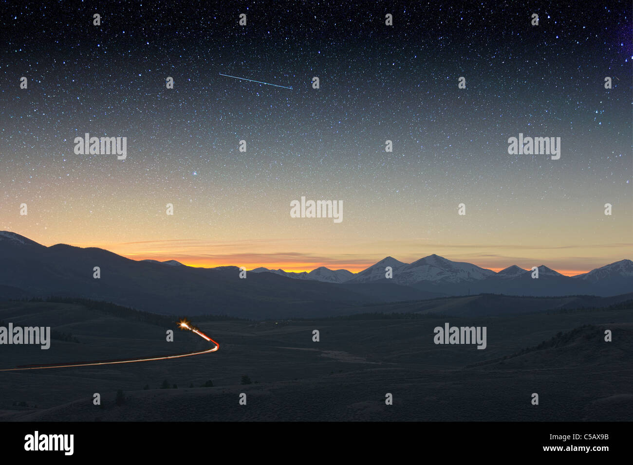 Star riempito dal cielo Poncha Pass, Chaffee County, Colorado, Stati Uniti d'America. Foto Stock