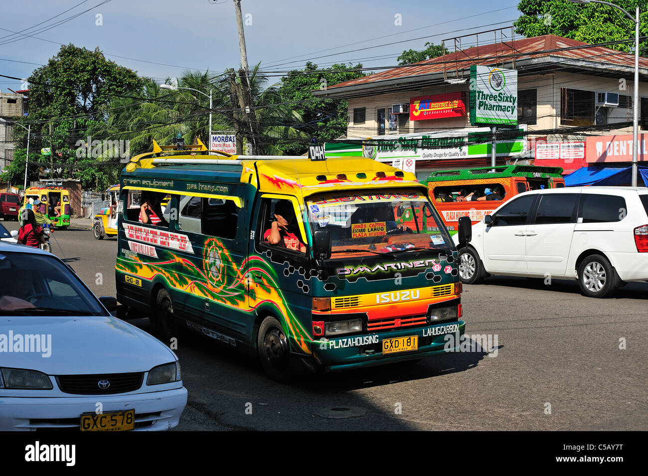 Jeepneys Cebu Filippine Foto Stock