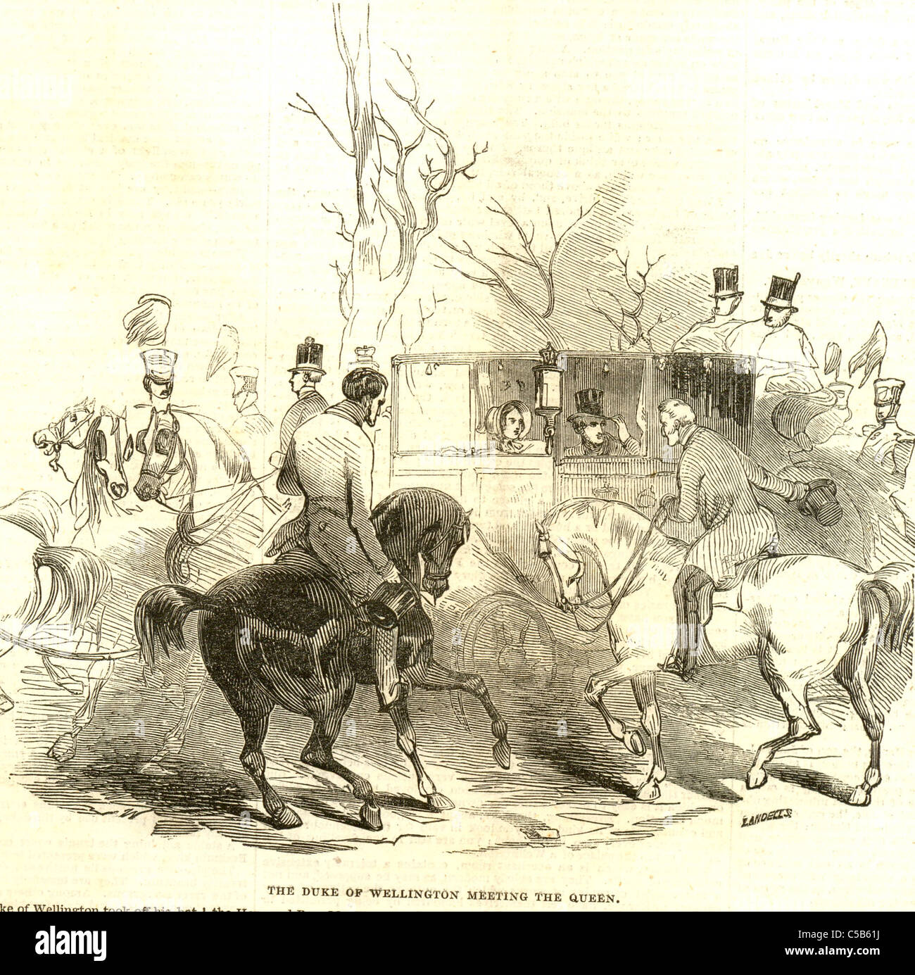 Saluto la regina Victoria sul suo arrivo a Strathfieldsaye Foto Stock