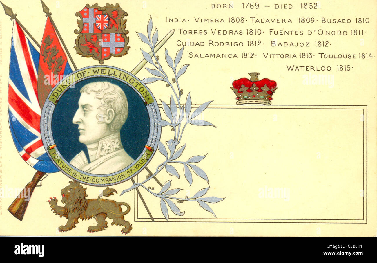 Cartolina del Duca di Wellington Foto Stock