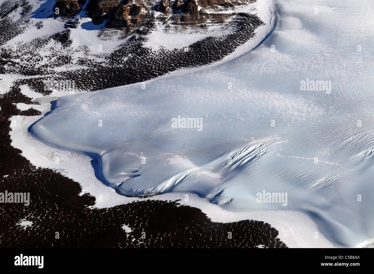 Freddo ghiacciaio polare nella valle Alatna McMurdo aride vallate Antartide Foto Stock