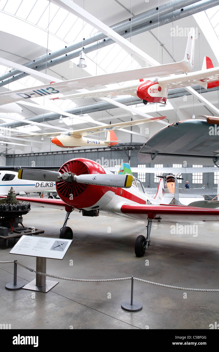 Piani storico mostra al Deutsches Museum flugwerft oberschleissheim airfield. oberschleissheim, Baviera Germania Europa Foto Stock