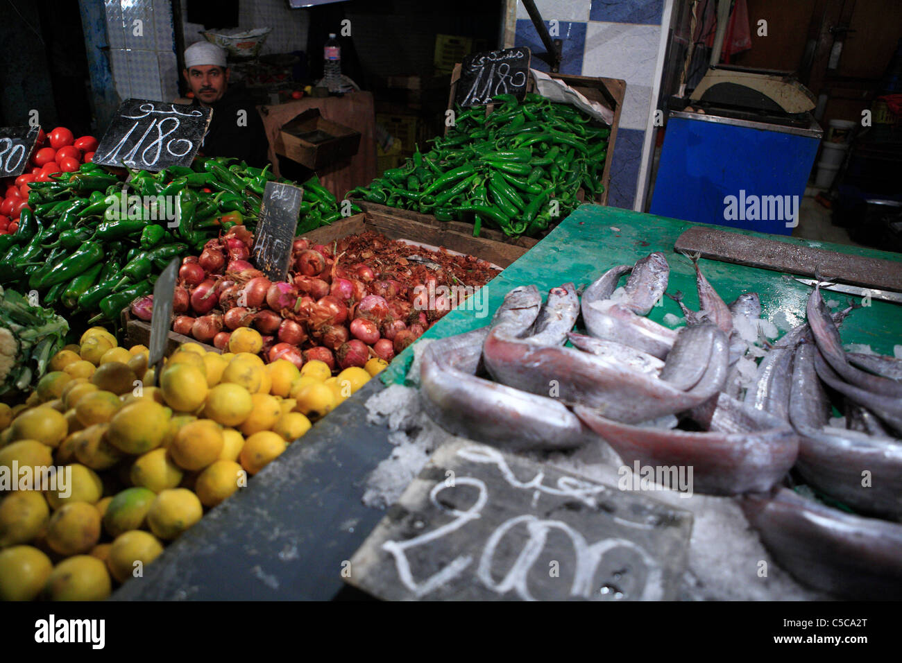 Street Market, Tunisi, Tunisia Foto Stock