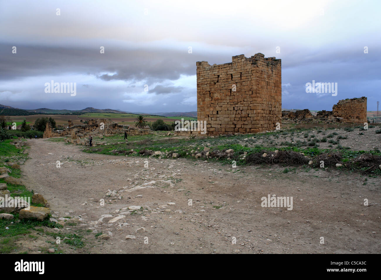 Rovine della fortezza bizantina (VI secolo), AIN Tunga, Tunisia Foto Stock