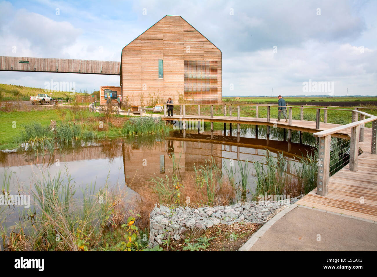 Welney; Wildfowl and Wetland Trust visitor center; Norfolk Foto Stock