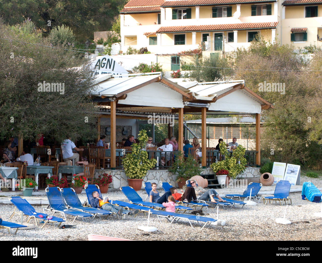 Agni, baia sulla costa nord est dell'isola di Corfù, Grecia Foto Stock