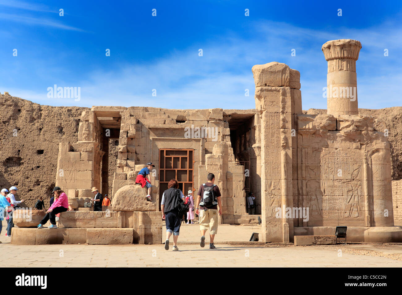 Denderah mammisi (nascita casa), Qena, Egitto Foto Stock