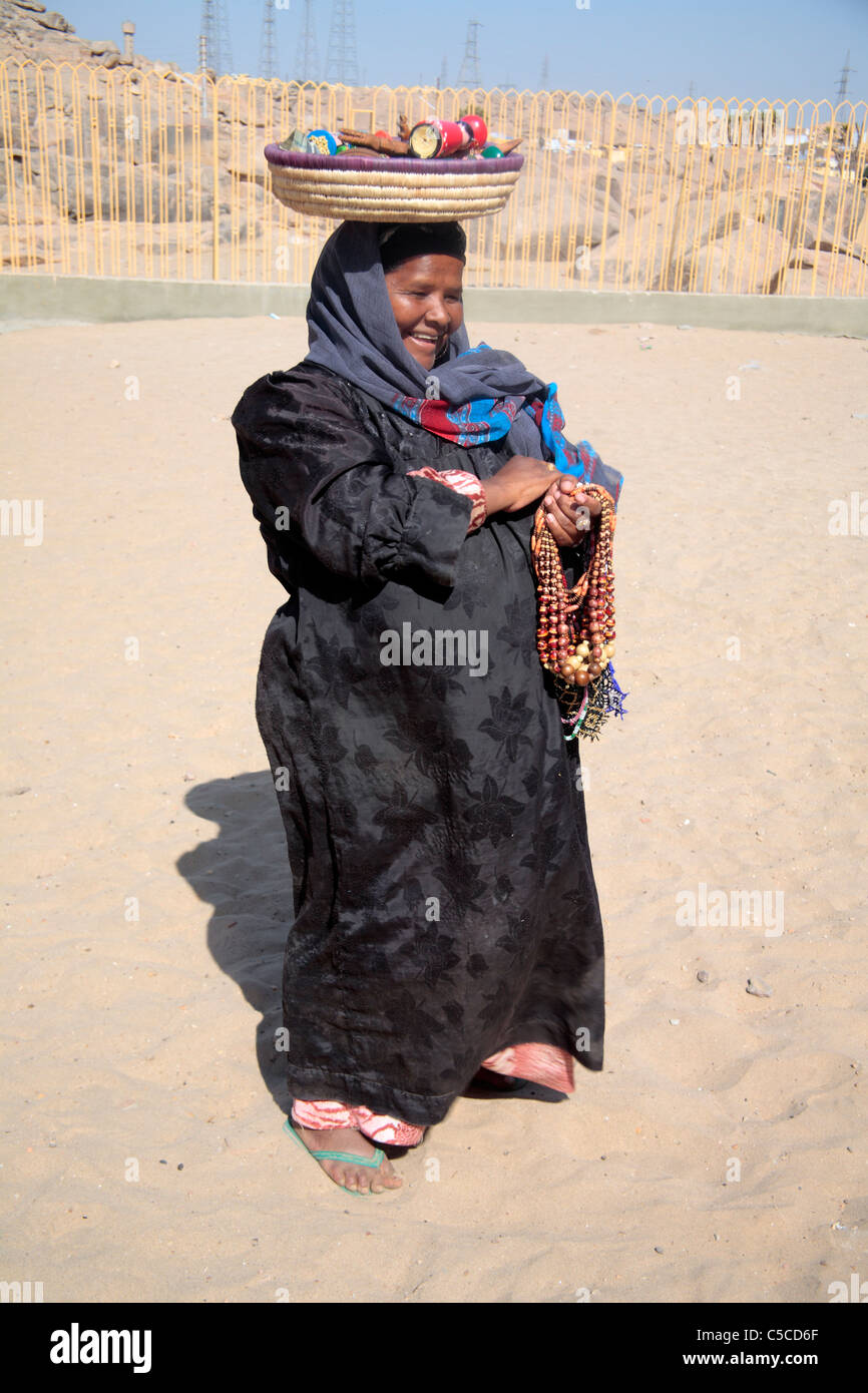 Donne nubiano, Isola di Sehel vicino a Aswan, Egitto Foto Stock