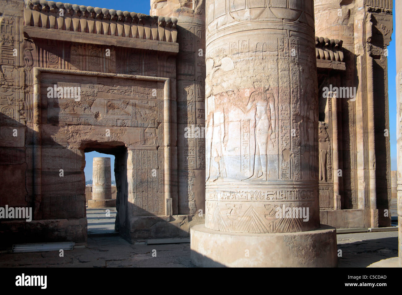 Sobek e Haroeris tempio (2nd-1st secolo BC), Kom Ombo, Egitto Foto Stock