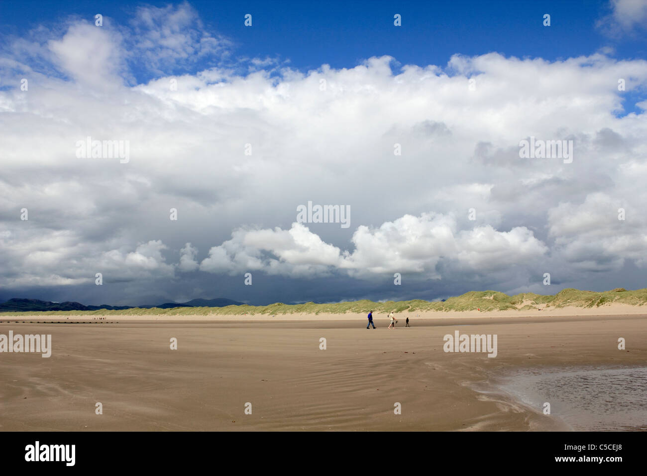 La spiaggia a Harlech, Gwynedd, NW Wales UK. Foto Stock