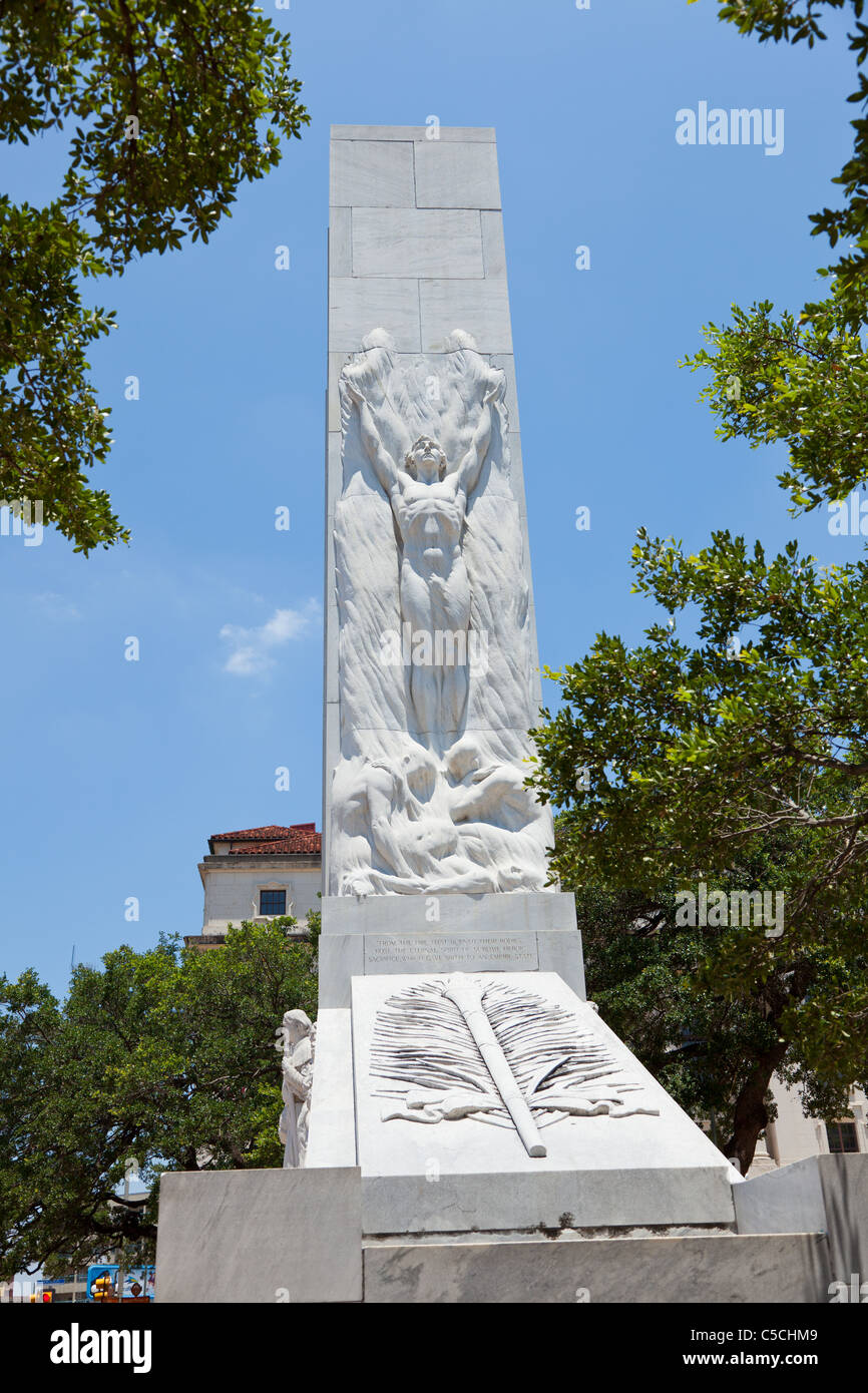 Alamo Centaph, lo spirito di sacrificio di fronte al San Antonio, Texas monumento Foto Stock