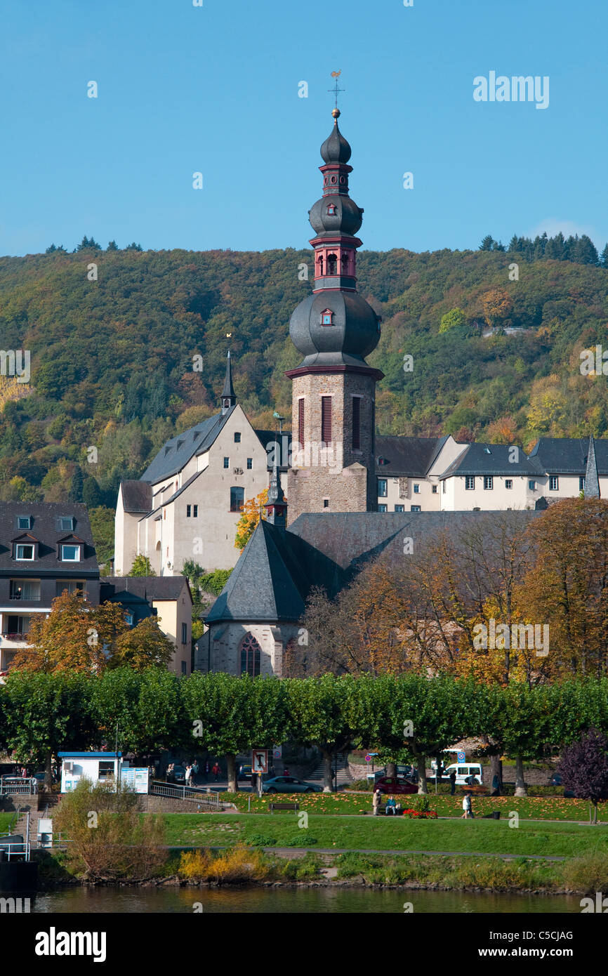 Sankt Martin Kirche in Cochem, Herbst, Mittelmosel, Sankt Martin chiesa di Cochem, autunno autunno Foto Stock
