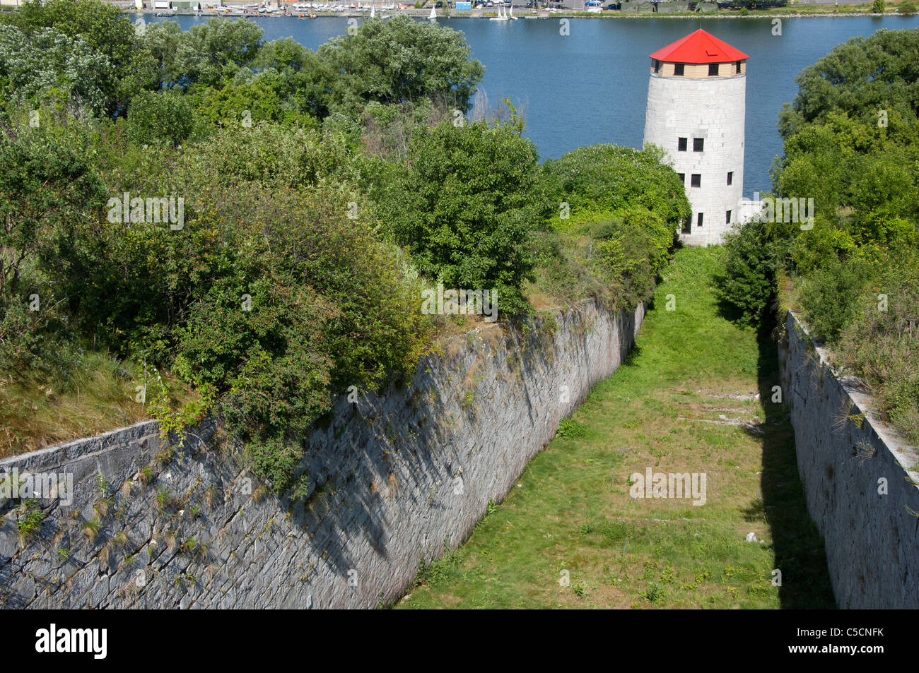 In Ontario, Canada, Kingston. Fort Henry, sito storico nazionale del Canada, dell'UNESCO. Kingston storica torre di fortificazione. Foto Stock